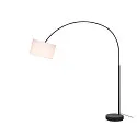 SLV floor lamp FENDA BOW BASIS with switch, without shade, adjustable, with lamp socket E27 IP20, black 