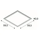 SLV LED Ceiling recessed luminaire LED PANEL 600x600, 120°, 4000lm, UGR<19, white, 3000K