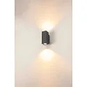 Premium-LED Outdoor Wall luminaire ENOLA SQUARE UP/DOWN CCT, IP65 IK02, S-size, 7W 3000 / 4000K 570 / 640lm 30°, CRi>90