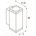 Premium-LED Outdoor Wall luminaire ENOLA SQUARE UP/DOWN CCT, IP65 IK02, S-size, 7W 3000 / 4000K 570 / 640lm 30°, CRi>90
