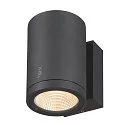 SLV Luminaria de pared para exteriores ENOLA ROUND SINGLE CCT - M abajo, CCT Switch, medio IP65, antracita 