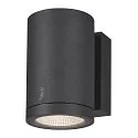 SLV Luminaria de pared para exteriores ENOLA ROUND SINGLE CCT - M abajo, CCT Switch, medio IP65, antracita 