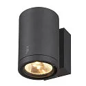 SLV Luminaria de pared para exteriores ENOLA ROUND SINGLE CCT - M abajo, CCT Switch, medio IP65, antracita 