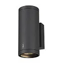 LED Outdoor Wall luminaire ENOLA ROUND UP/DOWN CCT, IP65 IK06, M-size, 19W 3000/4000K 740/840lm 38°, CRi>90, anthracite