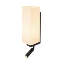 Luminaria de pared QUADRASS SPOT con punto LED E27, lechoso, negro