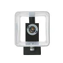 Luminaria de pared QUADRASS SPOT con punto LED E27, lechoso, negro