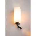 Luminaria de pared QUADRASS SPOT con punto LED E27, lechoso, negro
