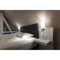 Luminaria de pared QUADRASS SPOT con punto LED E27, lechoso, negro