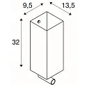 Luminaria de pared QUADRASS SPOT con punto LED E27, lechoso, negro
