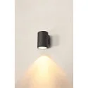 SLV Luminaria de pared para exteriores ENOLA ROUND SINGLE CCT - L abajo, grande, CCT Switch IP65, antracita 