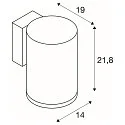 SLV Luminaria de pared para exteriores ENOLA ROUND SINGLE CCT - L abajo, grande, CCT Switch IP65, antracita 