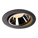 LED Ceiling recessed luminaire NUMINOS DL XL, 2700K, IP20, rotatable / pivotable, 40°, 3400lm, UGR 18, black/chrome
