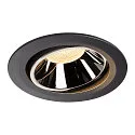 LED Ceiling recessed luminaire NUMINOS DL XL, 3000K, IP20, rotatable / pivotable, 20°, 3500lm, UGR 17, black/chrome