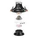 SLV LED Ceiling recessed luminaire NUMINOS DL XL, 3000K, IP20, rotatable / pivotable, 40°, 3300lm, UGR 21, black/black