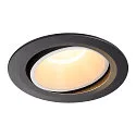 LED Ceiling recessed luminaire NUMINOS DL XL, 3000K, IP20, rotatable / pivotable, 55°, 3550lm, UGR 19, black/white