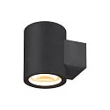 SLV Luminaria de pared OCULUS UP/DOWN cilíndrico IP20, negro regulable
