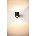 SLV Luminaria de pared OCULUS UP/DOWN cilíndrico IP20, negro regulable