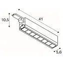 SLV Foco trifásico SIGHT MOVE ON-OFF giratorio, conmutable, con rejilla IP20, blanco 
