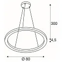SLV LED Pendant luminaire ONE 80 PD DALI UP/DOWN, CCT switch, 3000/4000K, 615/635lm, black