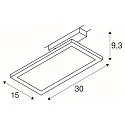 SLV LED 1-phase spot PANEL TRACK, square, 15x30cm, 18W, 3000K, white