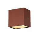 SLV LED Outdoor Wall luminaire SITRA S WL SINGLE, CCT switch, 3000/4000K, rust coloured