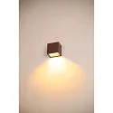 SLV LED Outdoor Wall luminaire SITRA S WL SINGLE, CCT switch, 3000/4000K, rust coloured