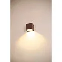 SLV LED Outdoor Wall luminaire SITRA S WL SINGLE, CCT switch, 3000/4000K, rust coloured