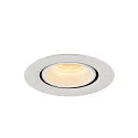 SLV LED Ceiling recessed luminaire NUMINOS® GIMBLE XS, 3000K, 55°, white