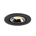 SLV LED Ceiling recessed luminaire NUMINOS® GIMBLE S, 3000K, 55°, black/chrome