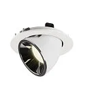SLV LED Ceiling recessed luminaire NUMINOS® GIMBLE L, 4000K, 20°, white/chrome