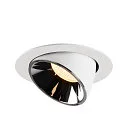 SLV LED Ceiling recessed luminaire NUMINOS® GIMBLE XL, 3000K, 20°, white/chrome