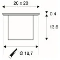 SLV LED Floor recessed luminaire ROCCI 200 EL, square, 16W, 3000K, 120°, black