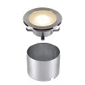 Luminaria empotrable en suelo DASAR FLAT 120 EL redondo, pasable, resistente a los impactos IP65/IP67, acero inoxidable 