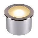Luminaria empotrable en suelo DASAR FLAT 120 EL redondo, pasable, resistente a los impactos IP65/IP67, acero inoxidable 