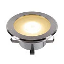 SLV Luminaria empotrable en suelo DASAR FLAT 120 EL redondo, pasable, resistente a los impactos IP65/IP67, acero inoxidable 