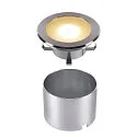 SLV Luminaria empotrable en suelo DASAR FLAT 120 EL redondo, pasable, resistente a los impactos IP65/IP67, acero inoxidable 