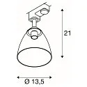 SLV 3-phase spot PARA CONE GL GU10, transparent, bamboo