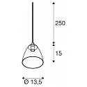 Luminaria colgante PARA CONE GL GU10 GU10 IP20, negro, transparente