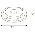 SLV LED module SMALL PLOT, 3W, 3000K, CRI80, 180°, frosted, stainless steel