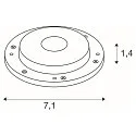 SLV LED module SMALL PLOT, 3W, 3000K, CRI80, 180°, frosted, aluminium