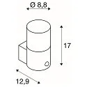 Wall luminaire GRAFIT, E27, round, sensor, anthracite