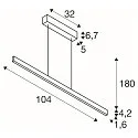 SLV Pendant luminaire ONE LINEAR 100 PHASE up/down, 24W, 2700/3000K, white