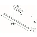 SLV Pendant luminaire ONE LINEAR 140 PHASE up/down, 35W, 2700/3000K, white