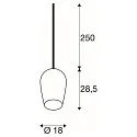 pendant luminaire PANTILO OVAL PD E27 IP20, gold
