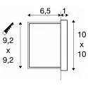 SLV wall recessed luminaire CONCRETO EL CUT square, indirect, switchable IP65, grey, black 