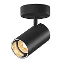 SLV Luminaria de pared y techo ASTO TUBE CW SINGLE de 1 llama, redondo, giro cardánico GU10 IP20, negro regulable