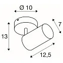 SLV Luminaria de pared y techo ASTO TUBE CW SINGLE de 1 llama, redondo, giro cardánico GU10 IP20, blanco regulable
