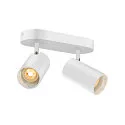 Luminaria de pared y techo ASTO TUBE CW DOUBLE de 2 llamas, lang, giro cardánico GU10 IP20, blanco regulable