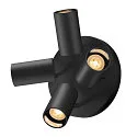 SLV Luminaria de pared y techo ASTO TUBE CW QUADRUPLE de 4 llamas, redondo, giro cardánico GU10 IP20, negro regulable