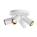 SLV Luminaria de pared y techo ASTO TUBE CW QUADRUPLE de 4 llamas, redondo, giro cardánico GU10 IP20, blanco regulable